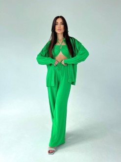 Жіночий костюм трійка колір зелений р.44/46 459898