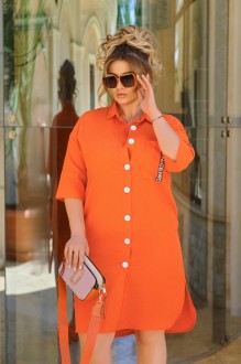 Жіноча сукня-сорочка колір помаранч р.58/60 435854