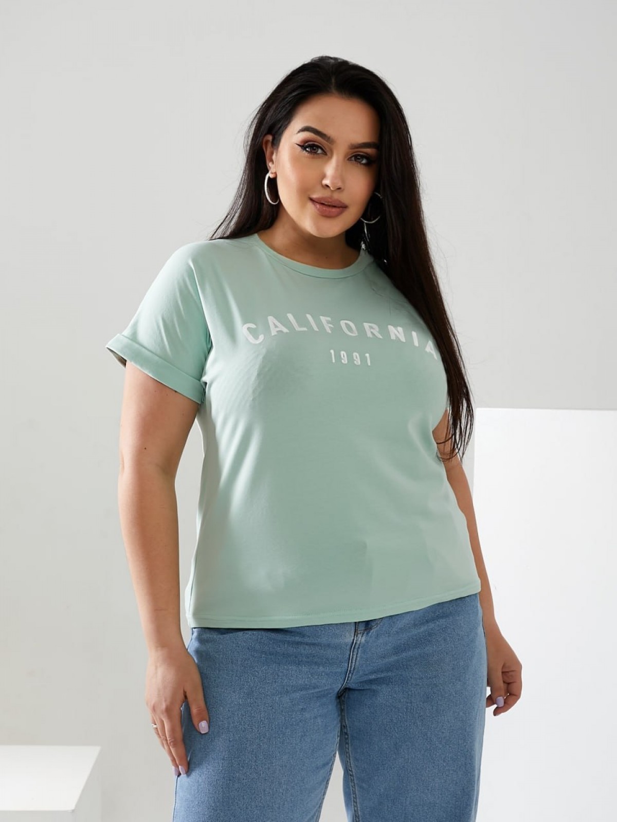 Жіноча футболка California колір м'ятний р.42/46 432427