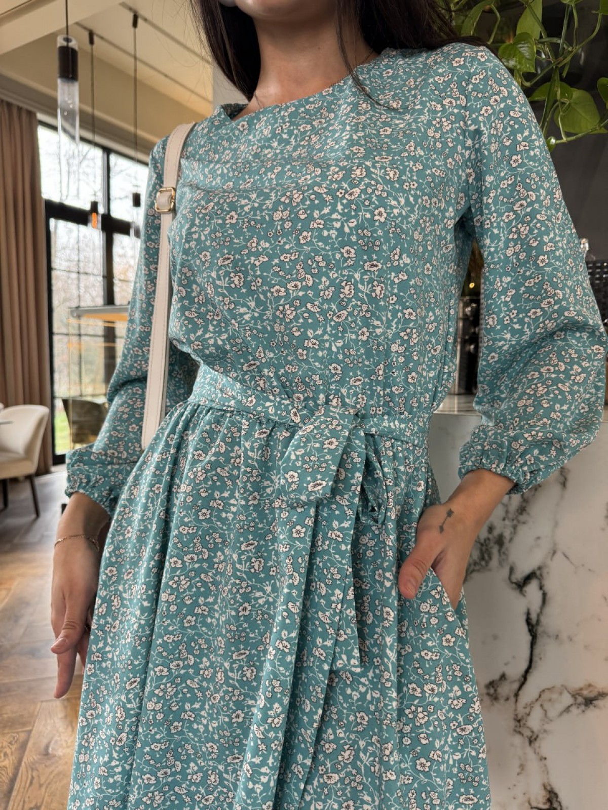 Жіноча сукня із софту колір м'ятний р.42/44 453504
