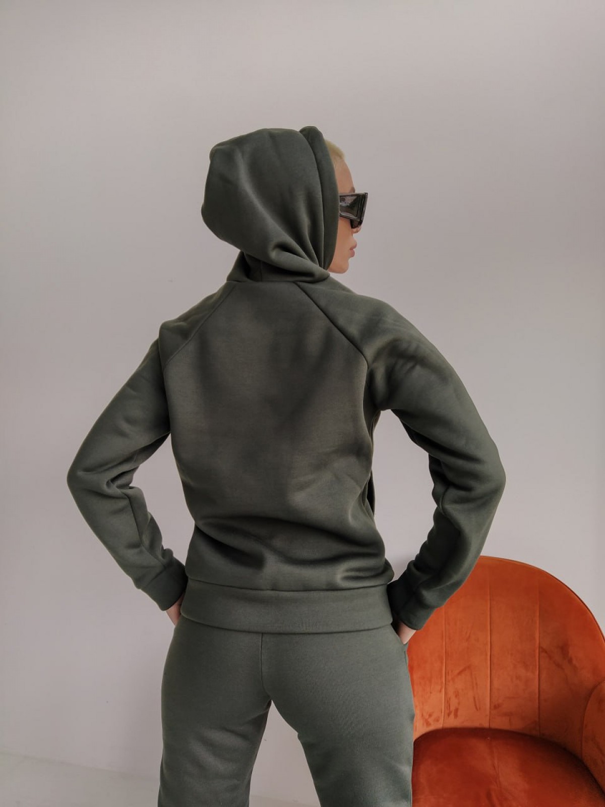 Жіночий теплий спортивний костюм Alex колір темно-зелений р.XL 441298