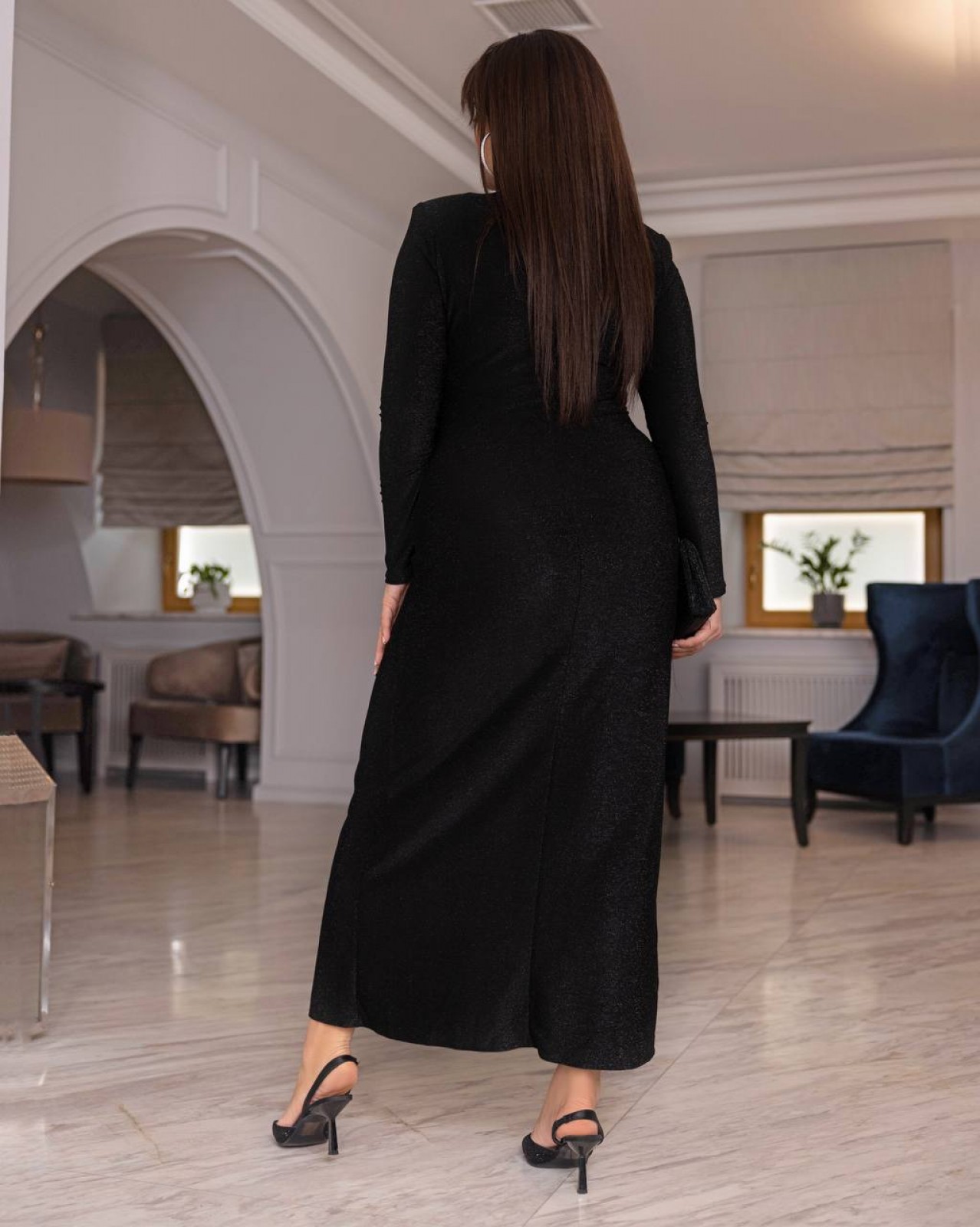 Жіноча сукня міді колір чорний р.42/44 446908