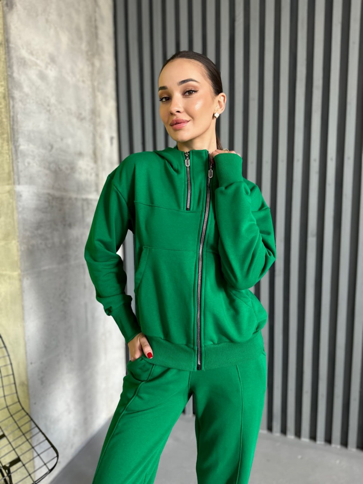 Жіночий спортивний костюм колір зелений р.50/52 450764