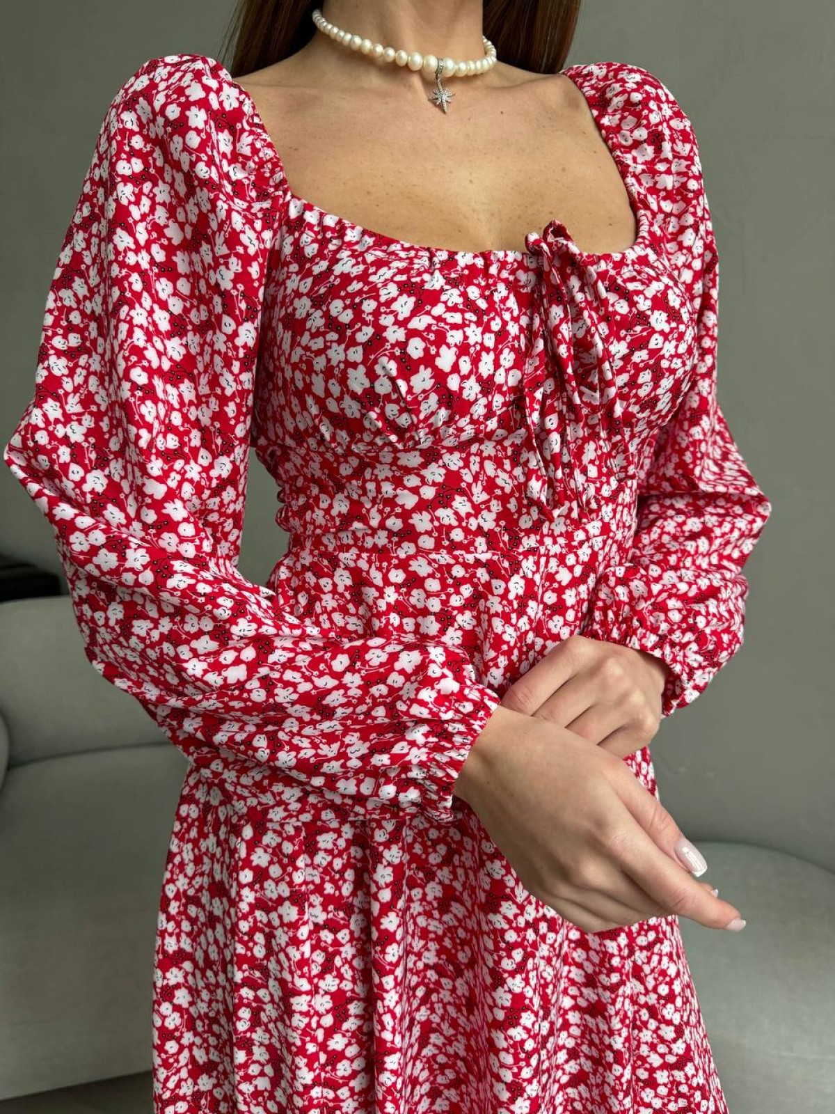 Жіноча сукня із софту колір червоний р.42/44 452926