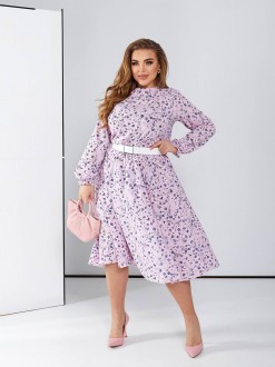 Жіноча вільна сукня із софту колір рожевий р.42/46 450388
