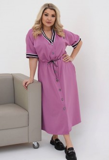 Жіноча сукня-халат вільного крою колір фреза р.50/52 452248