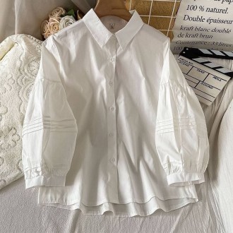 Жіноча сорочка з котону колір білий р.42/44 459832