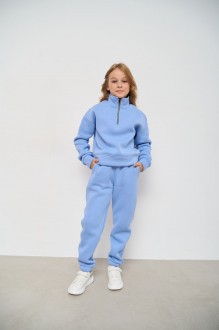 Теплий спортивний костюм для дівчинки колір блакитний р.146 444453