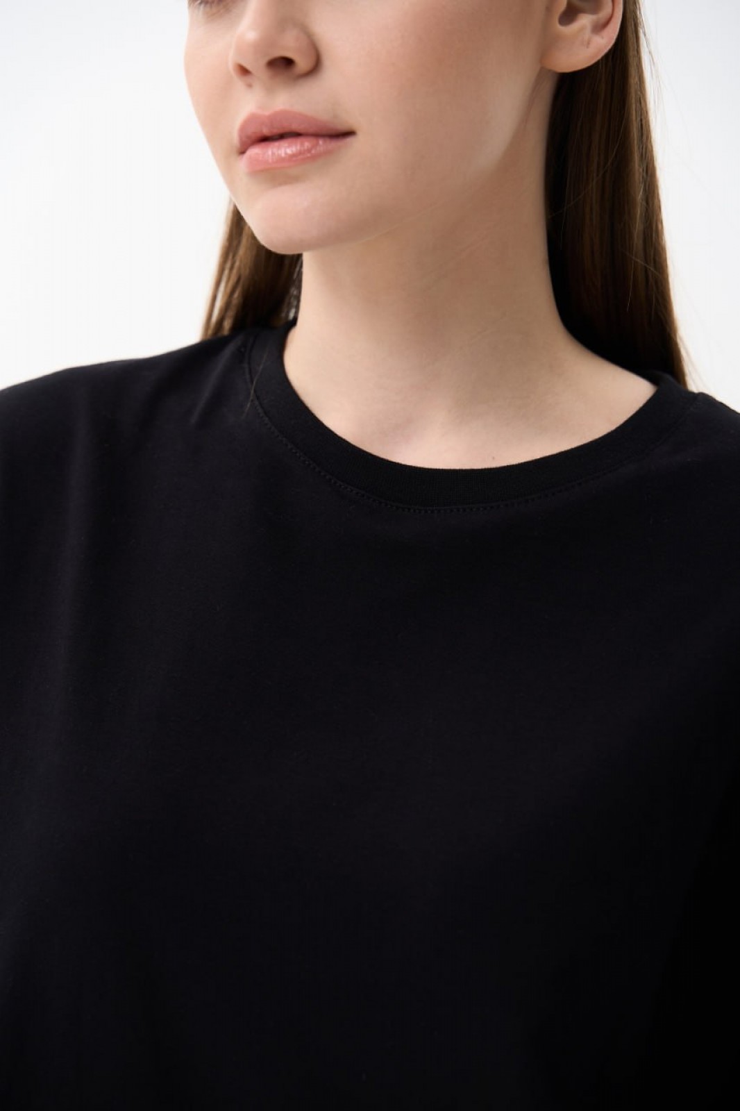 Жіноча футболка OVERSIZE колір чорний р.L 459160