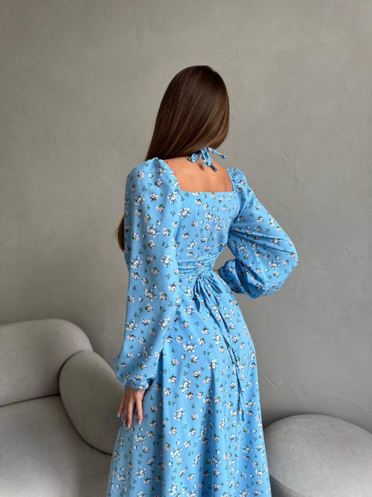 Жіноча сукня із софту колір блакитний р.42/44 452927