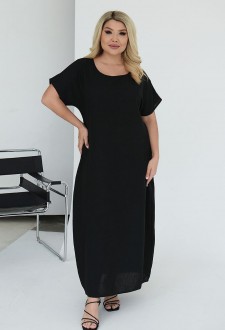 Жіноча сукня вільного крою міді колір чорний р.60/62 460110