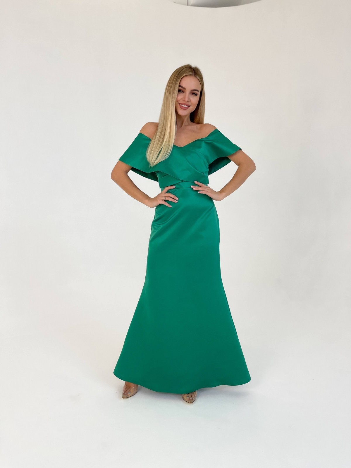 Жіноча вечірня сукня корсет зеленого кольору 372849
