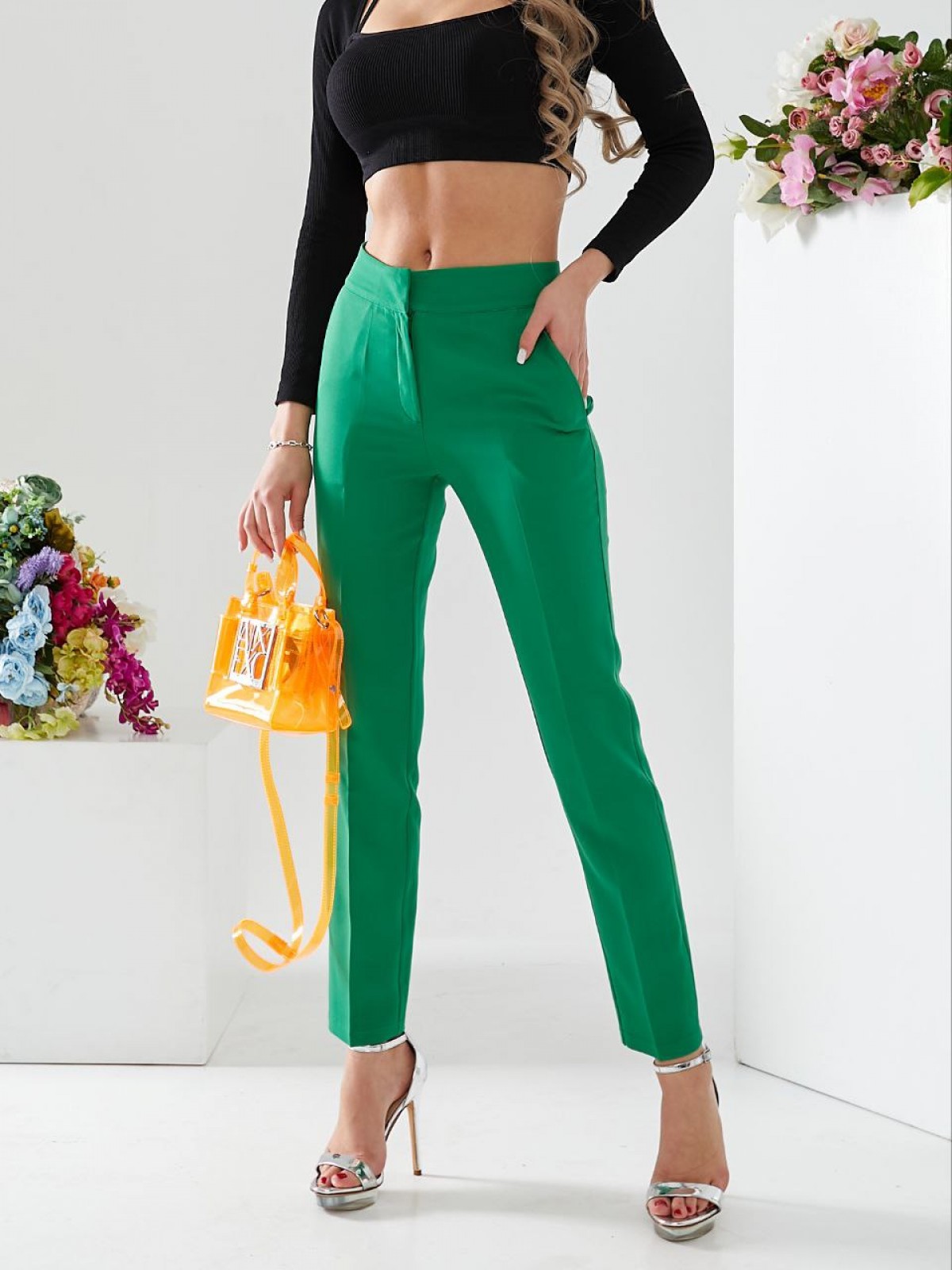 Жіночі штани зеленого кольору р.S 396710