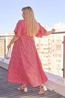 Жіноча сукня із софту міді колір червоний р.62/64 459681