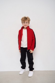 Теплий костюм для хлопчика колір червоний р.134 447465