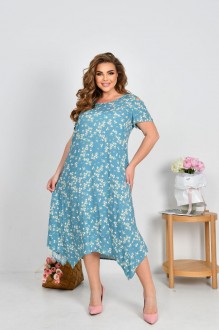 Жіноча сукня зі штапелю колір блакитний р.54 459771