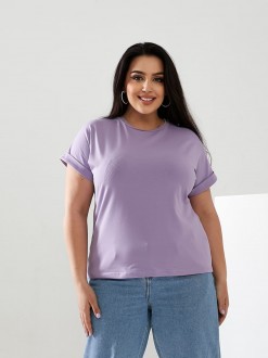 Жіноча футболка колір лавандовий р.52/54 432399