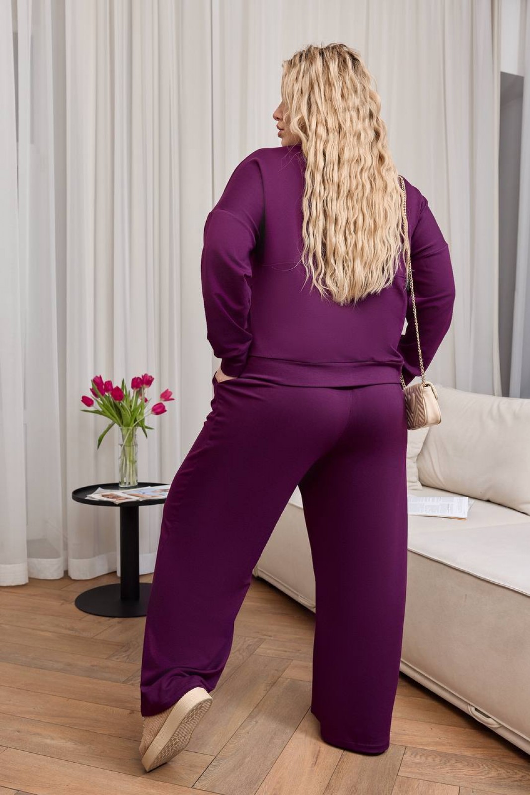 Жіночий прогулянковий костюм колір фіолетовий р.58/60 451363