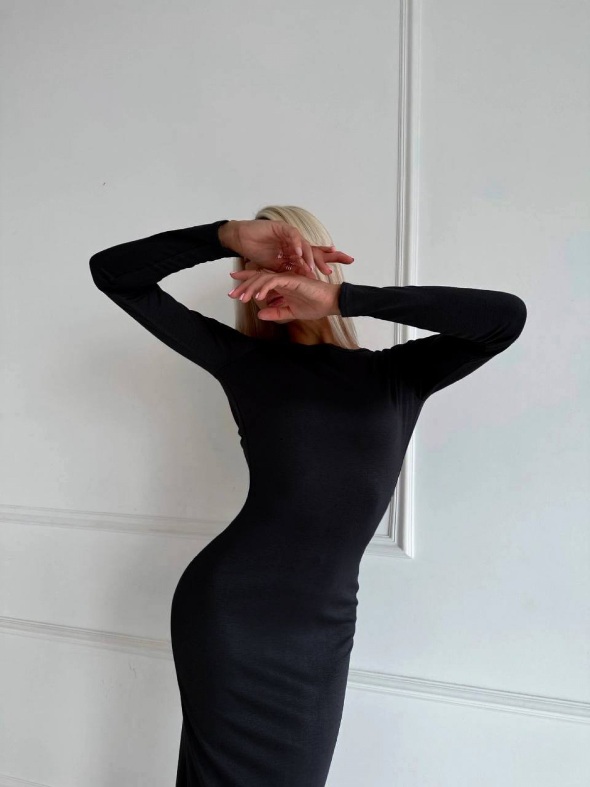 Жіноча максі сукня колір чорний р.42/44 454239