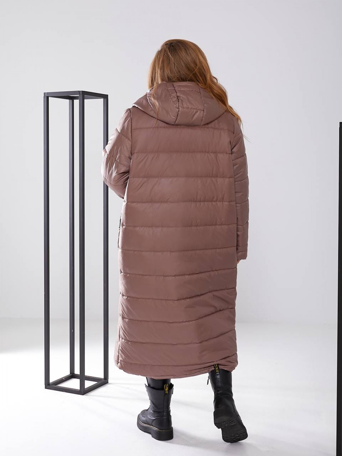 Жіноча куртка-пальто із плащової тканини колір мокко р.52/54 448516